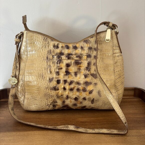 Brahmin Handbags - Brahmin Gold Melbourne Croc Embossed Leather Adjustable Shoulder Bag